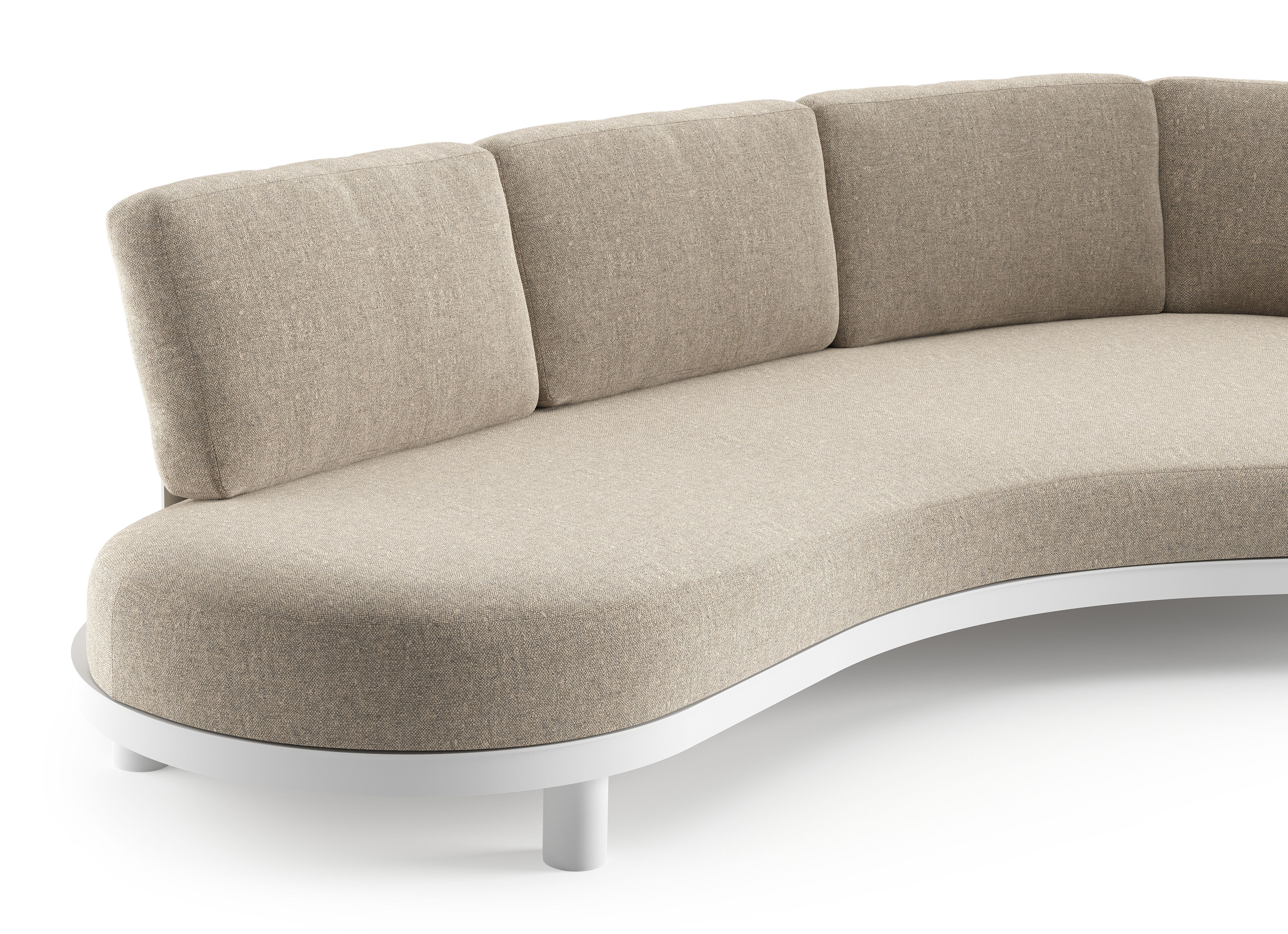 Donato loungebank in wit aluminium met chartres pewter all weather sunbrella® luxe kussen