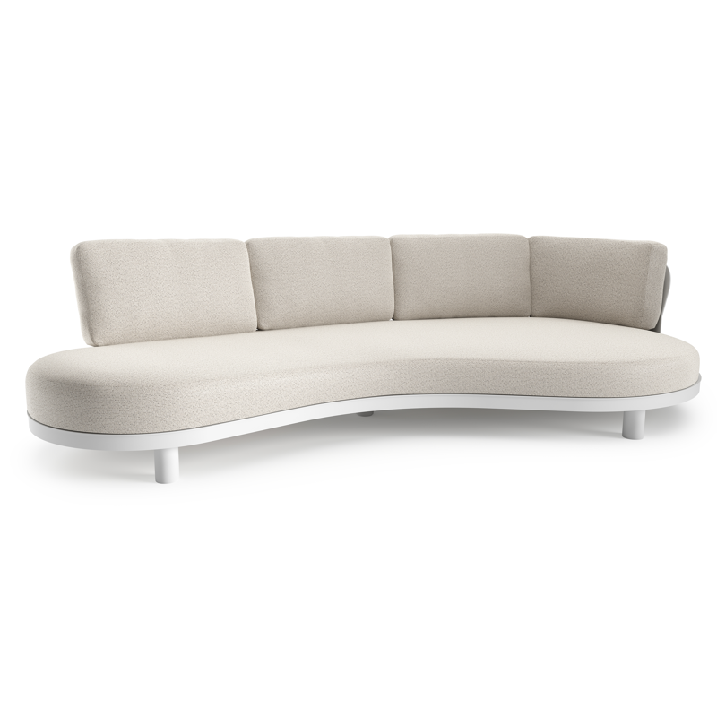 Donato loungebank in wit aluminium met firenze natural all weather solica kussen