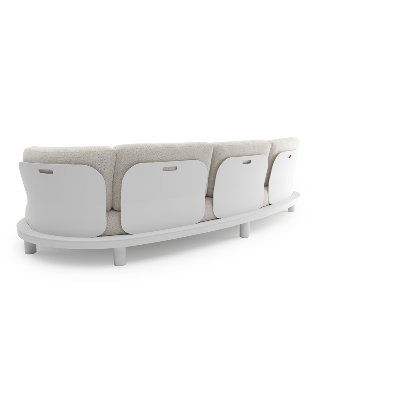 Donato loungebank in wit aluminium met firenze natural all weather solica kussen