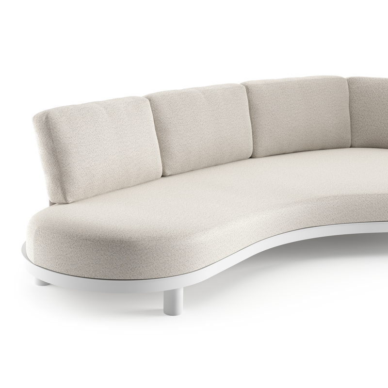 Donato loungebank in wit aluminium met firenze natural all weather solica kussen