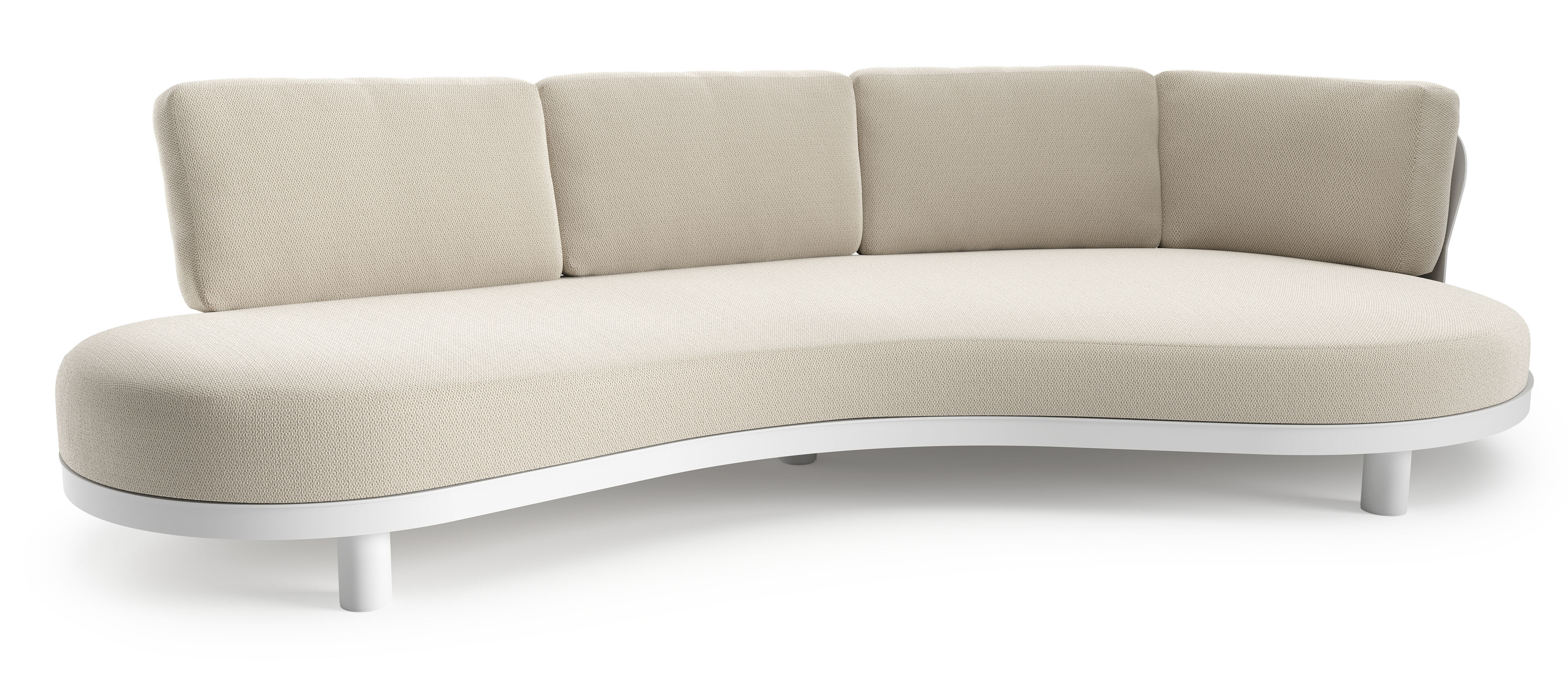Donato loungebank in wit aluminium met lopi marble all weather sunbrella® luxe kussen