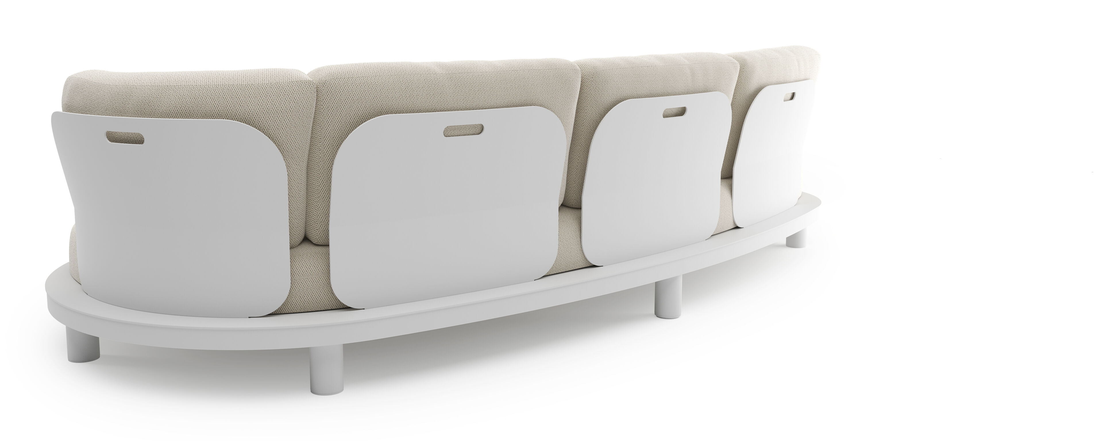 Donato loungebank in wit aluminium met lopi marble all weather sunbrella® luxe kussen