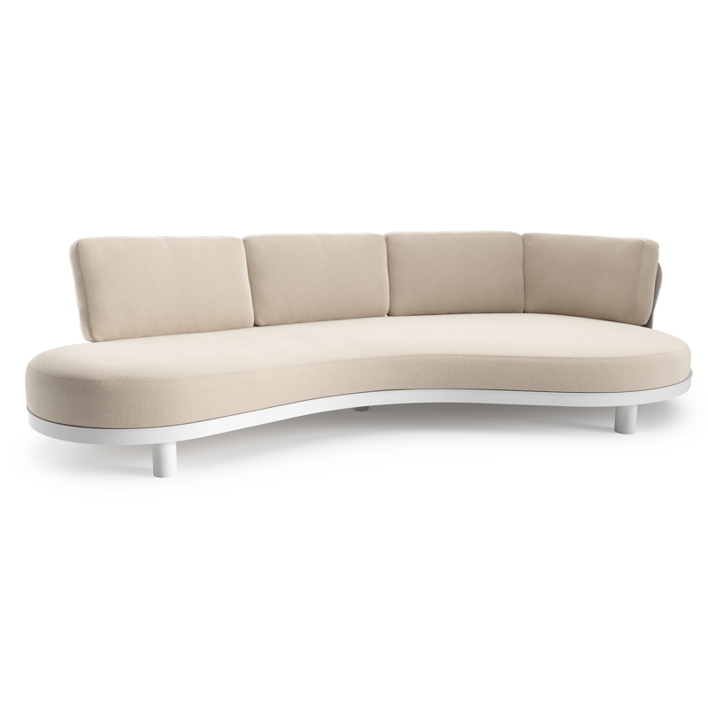 Donato loungebank in wit aluminium met lopi antique all weather sunbrella® luxe kussen