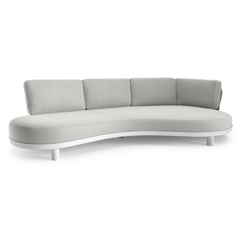 Donato loungebank in wit aluminium met savane nimbus all weather sunbrella® luxe kussen