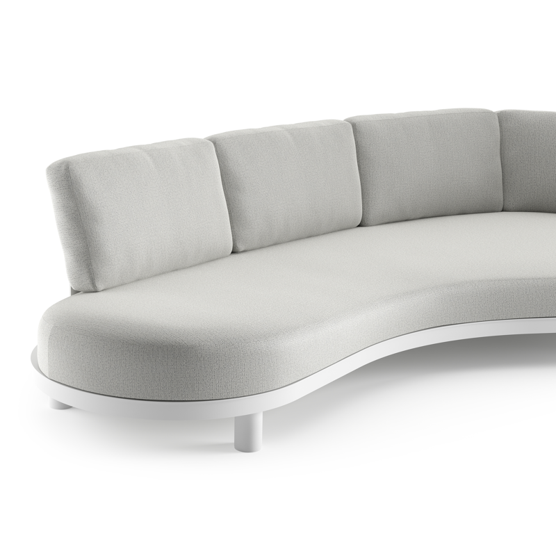 Donato loungebank in wit aluminium met savane nimbus all weather sunbrella® luxe kussen