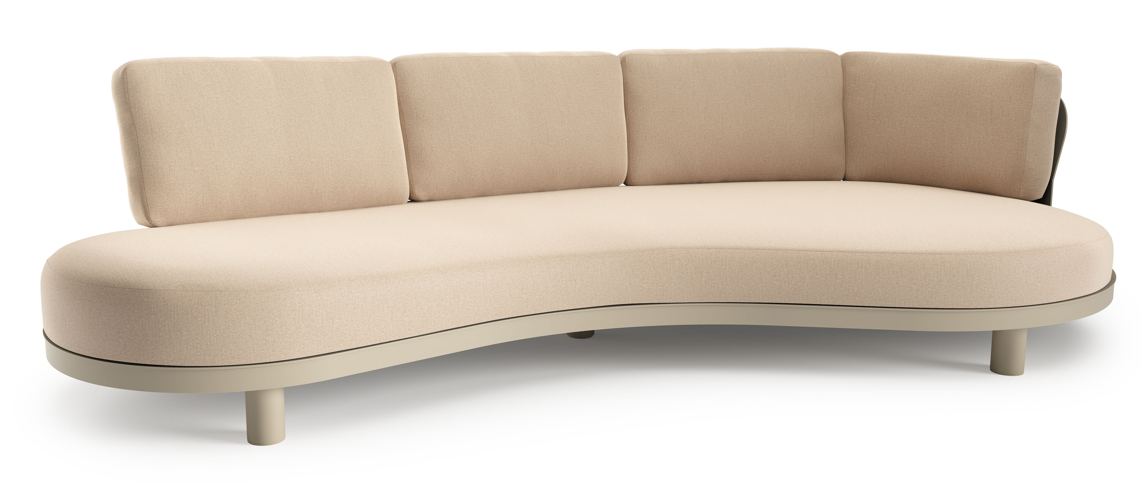 Donato loungebank in beige aluminium met natte heather beige all weather sunbrella® luxe kussen