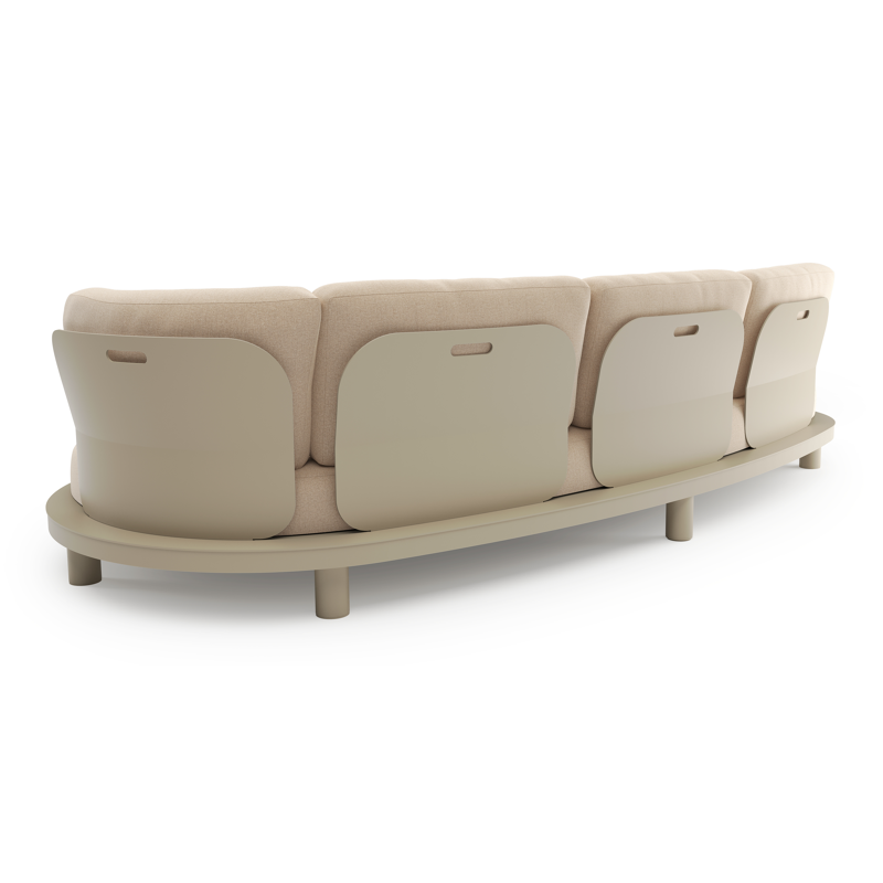 Donato loungebank in beige aluminium met natte heather beige all weather sunbrella® luxe kussen