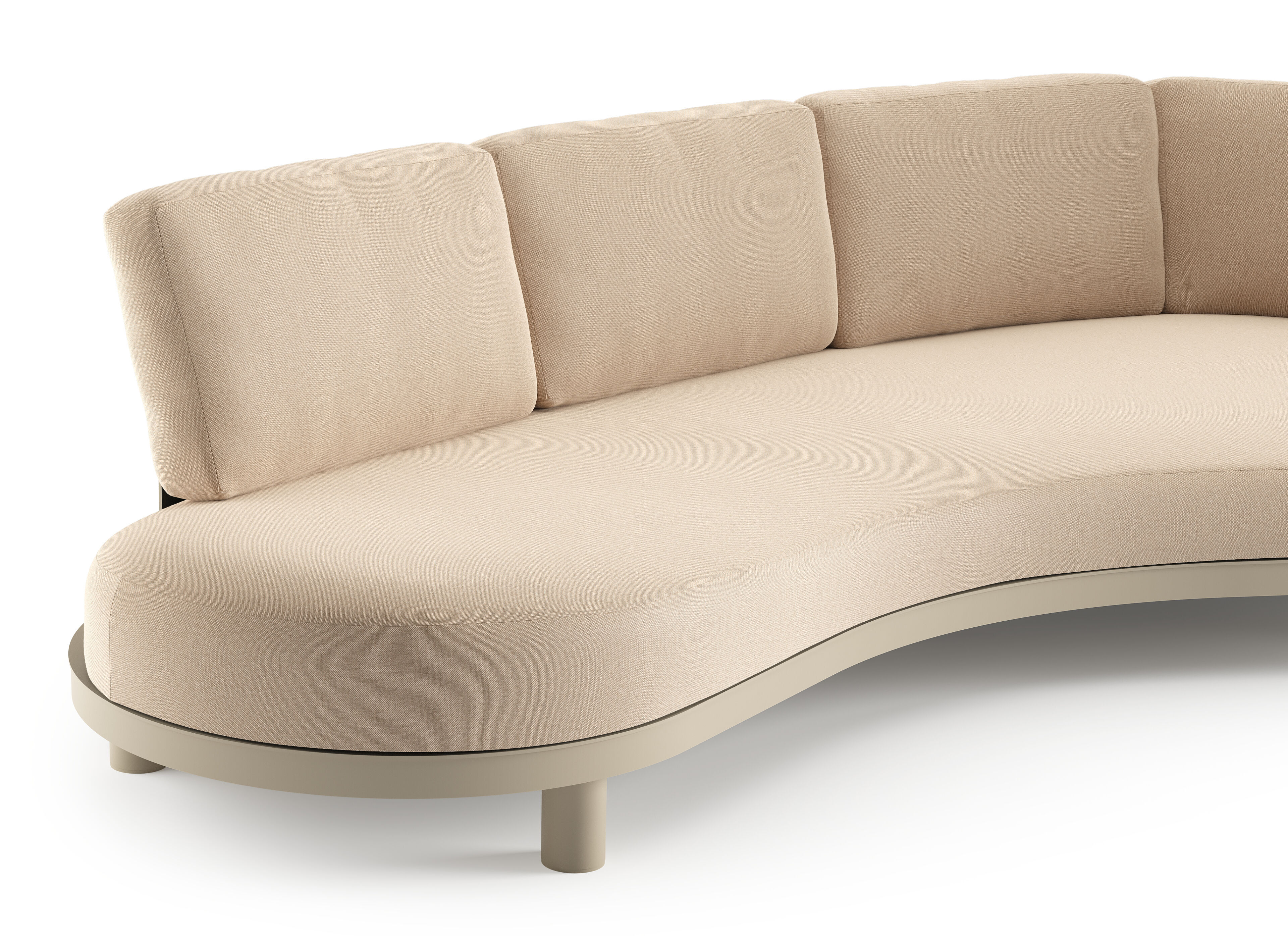 Donato loungebank in beige aluminium met natte heather beige all weather sunbrella® luxe kussen