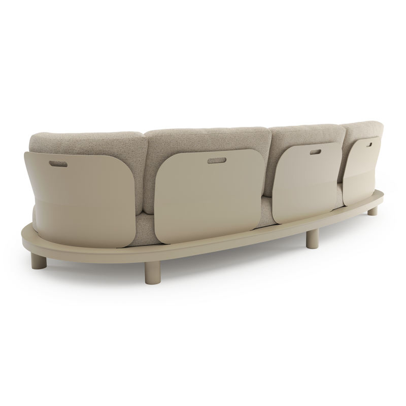 Donato loungebank in beige aluminium met marbella beige all weather cosytica kussen