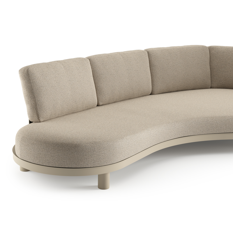 Donato loungebank in beige aluminium met marbella beige all weather cosytica kussen
