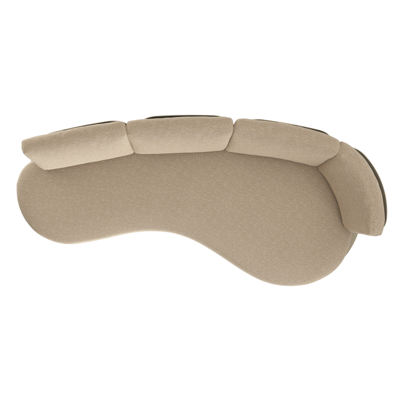 Donato loungebank in beige aluminium met madagascar oak all weather cosytica kussen