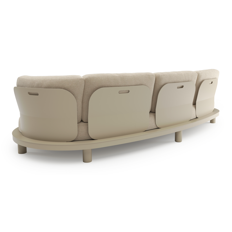 Donato loungebank in beige aluminium met althea chalk all weather cosytica kussen