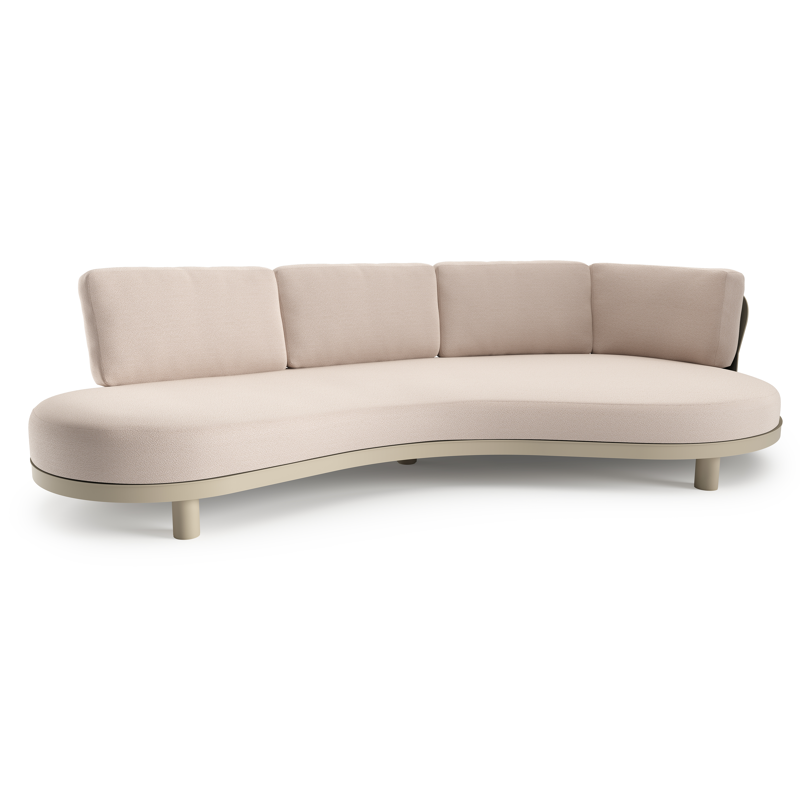 Donato loungebank in beige aluminium met wander pilat all weather sunbrella® luxe kussen
