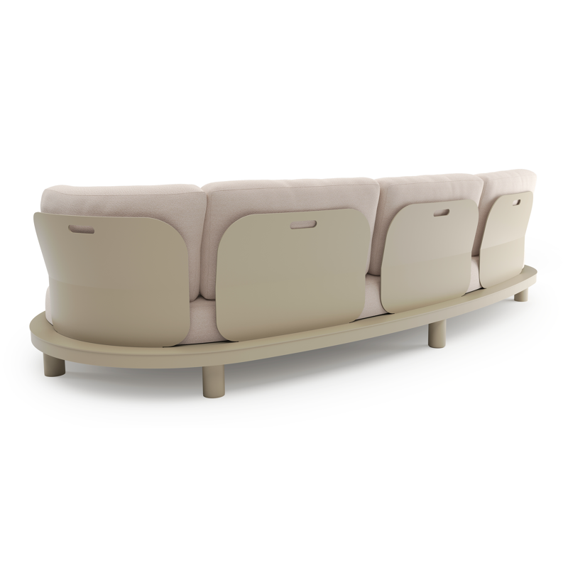 Donato loungebank in beige aluminium met wander pilat all weather sunbrella® luxe kussen