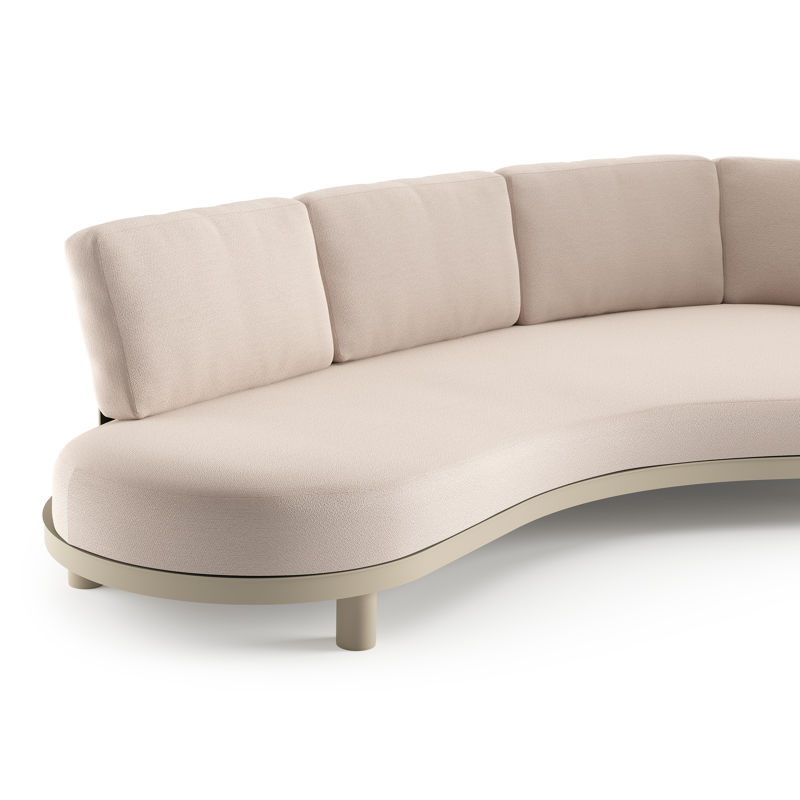 Donato loungebank in beige aluminium met wander pilat all weather sunbrella® luxe kussen