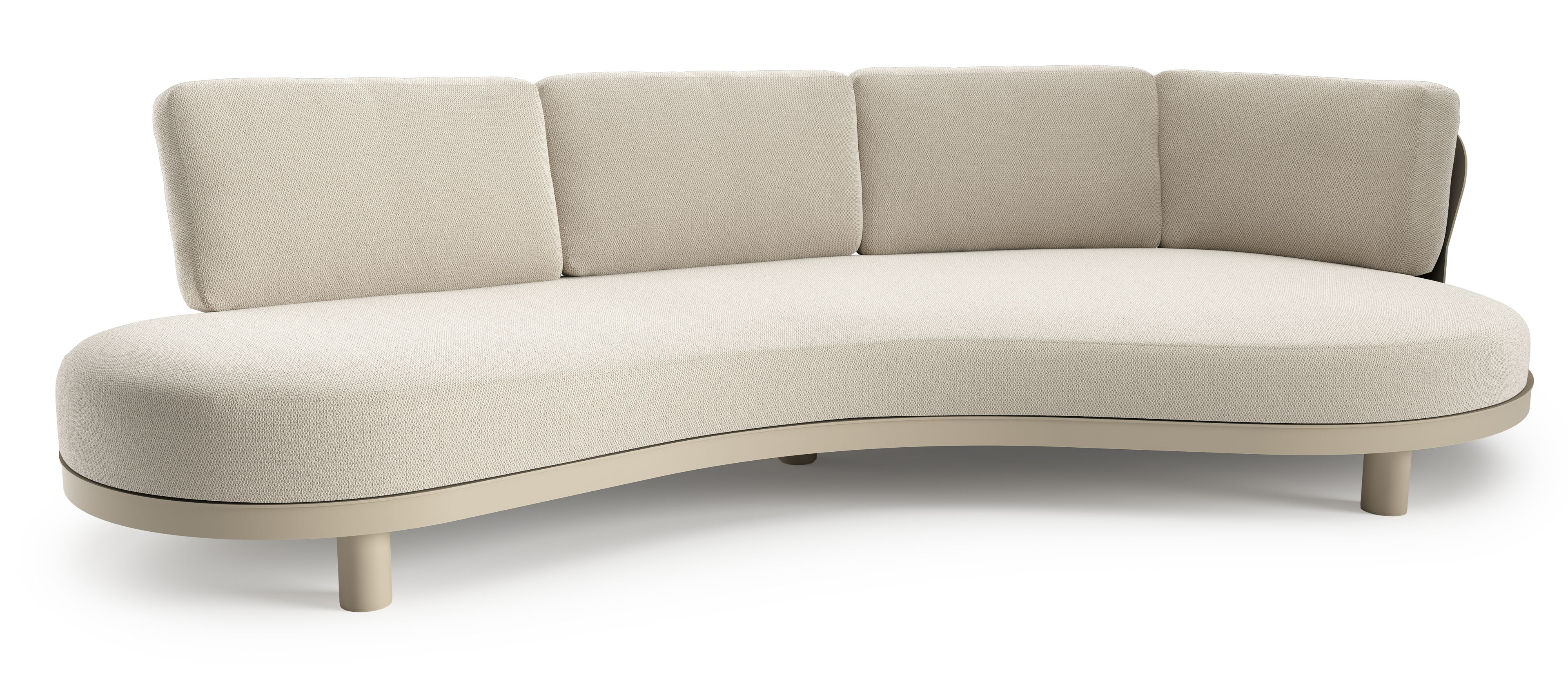 Donato loungebank in beige aluminium met lopi marble all weather sunbrella® luxe kussen