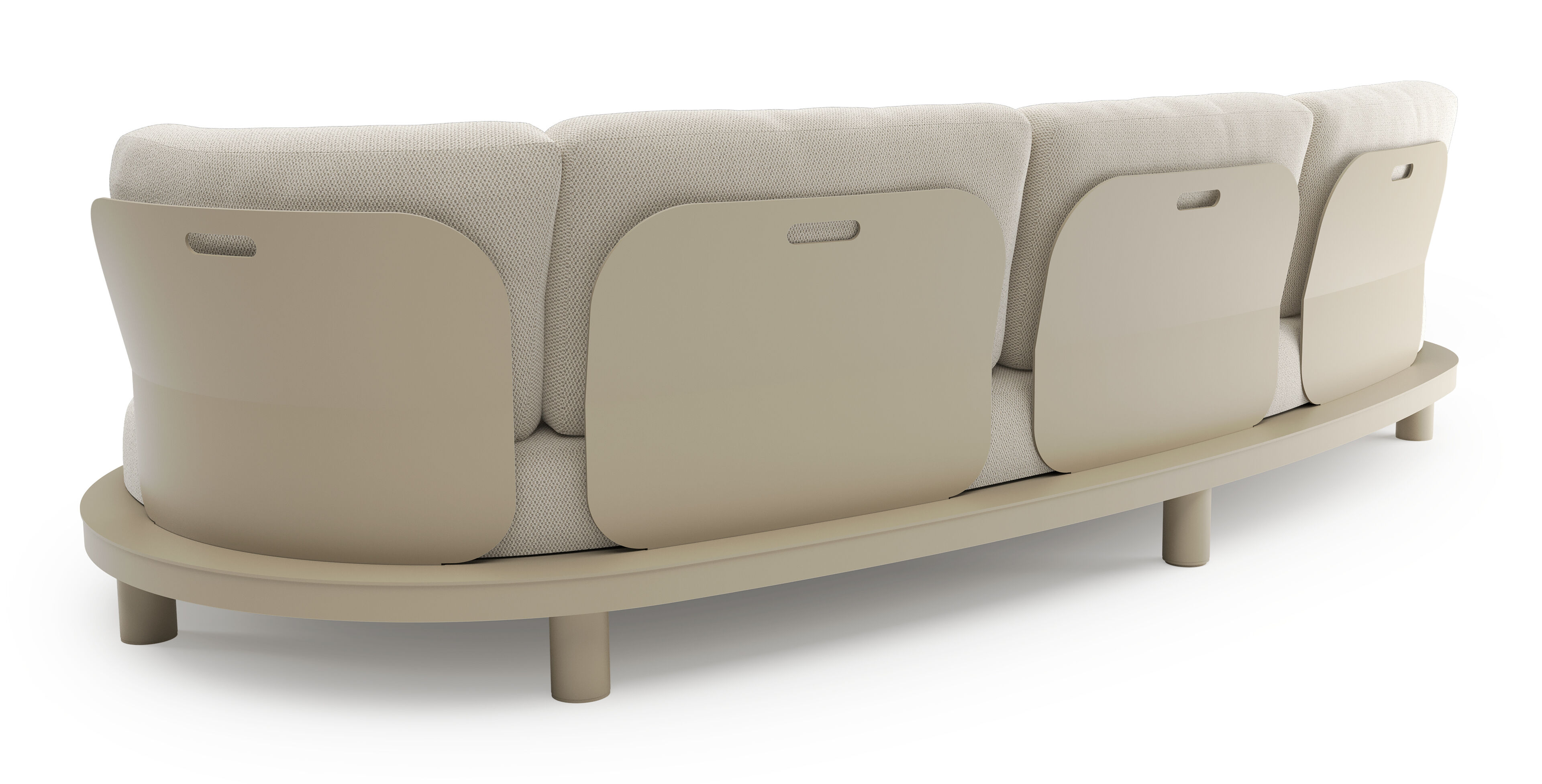 Donato loungebank in beige aluminium met lopi marble all weather sunbrella® luxe kussen