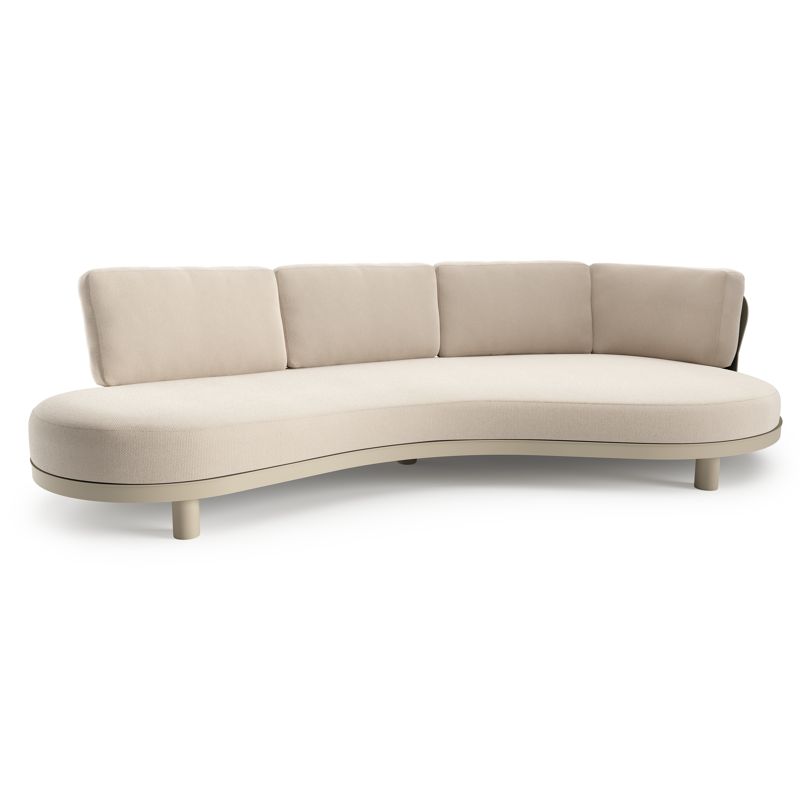 Donato loungebank in beige aluminium met lopi antique all weather sunbrella® luxe kussen