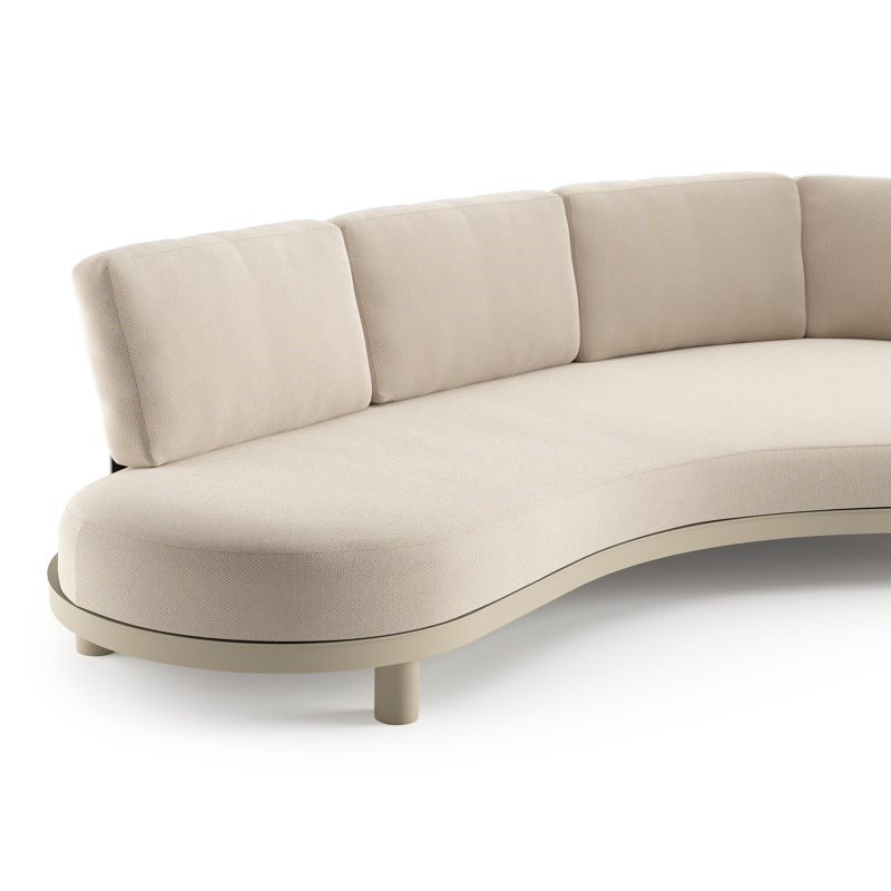 Donato loungebank in beige aluminium met lopi antique all weather sunbrella® luxe kussen