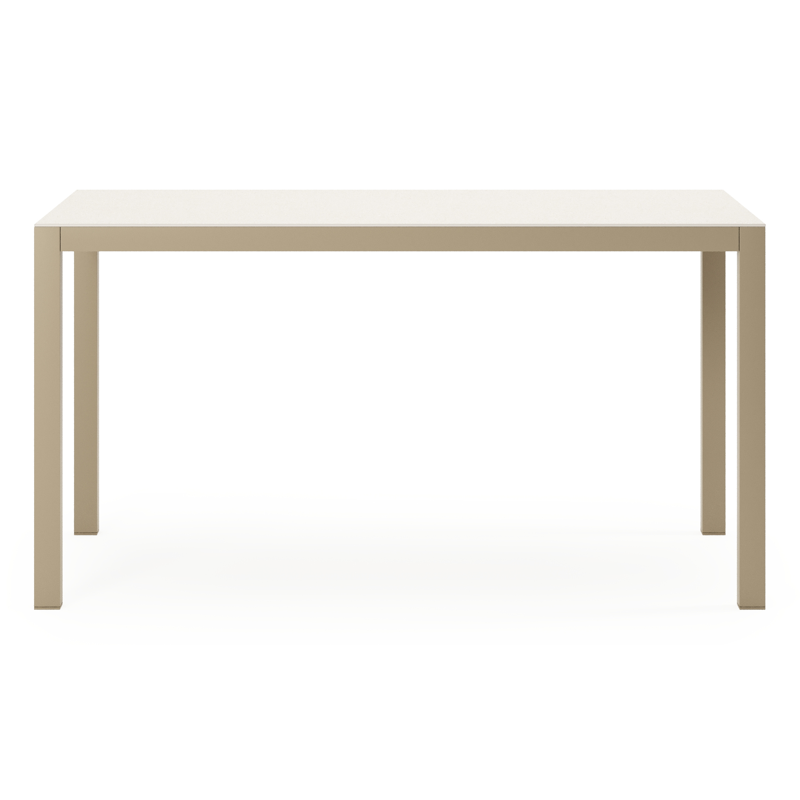 Feltro tuintafel rechthoekig in beige aluminium en Crema Minerale sintered stone - L 140 x B 80 x H 74 cm