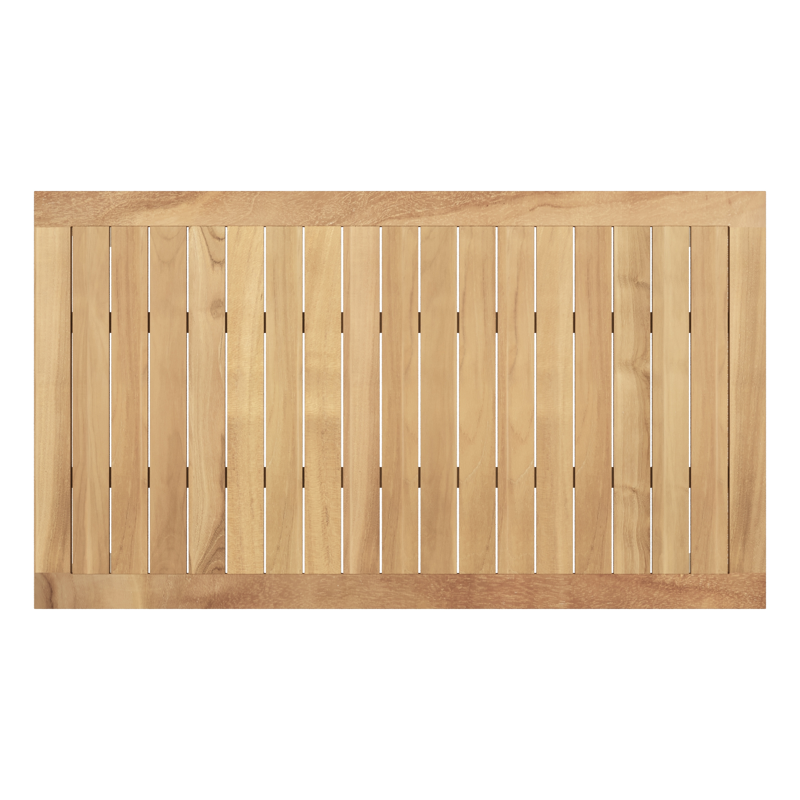 Feltro tuintafel rechthoekig in beige aluminium en teak Natural Finish - L 140 x B 80 x H 73 cm