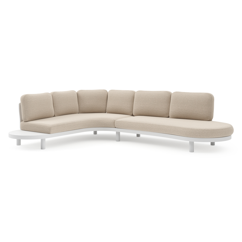 Palma loungehoek in wit aluminium met rustic weather+ softtouch kussen
