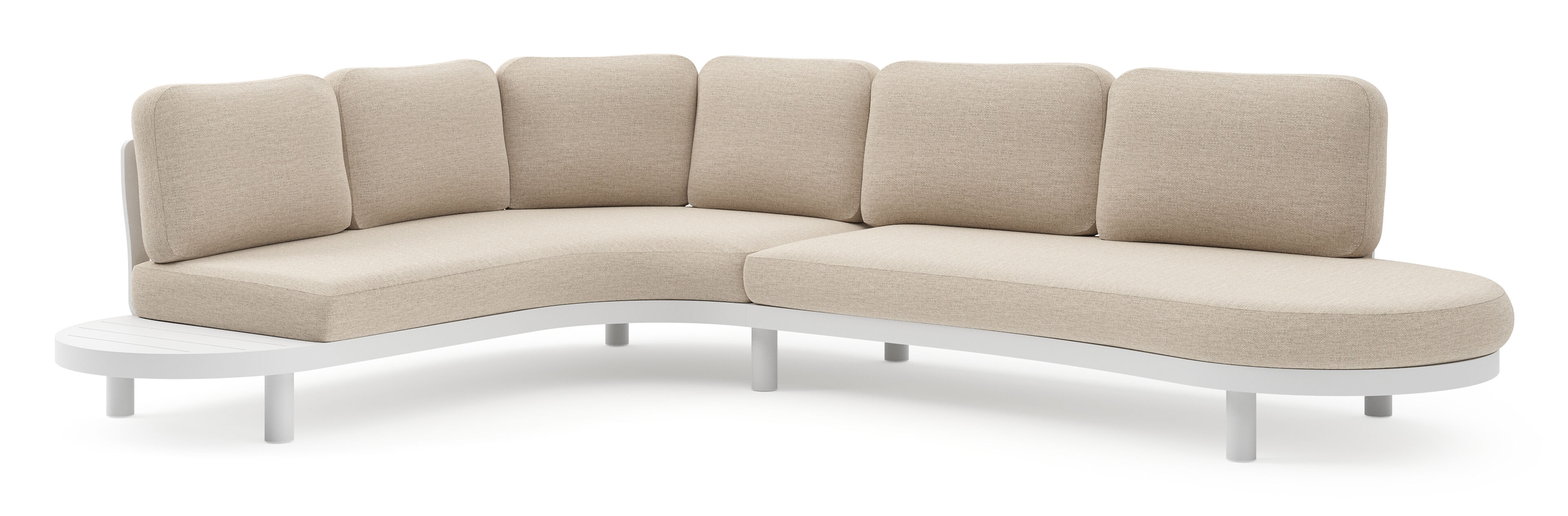 Palma loungehoek in wit aluminium met rustic weather+ softtouch kussen