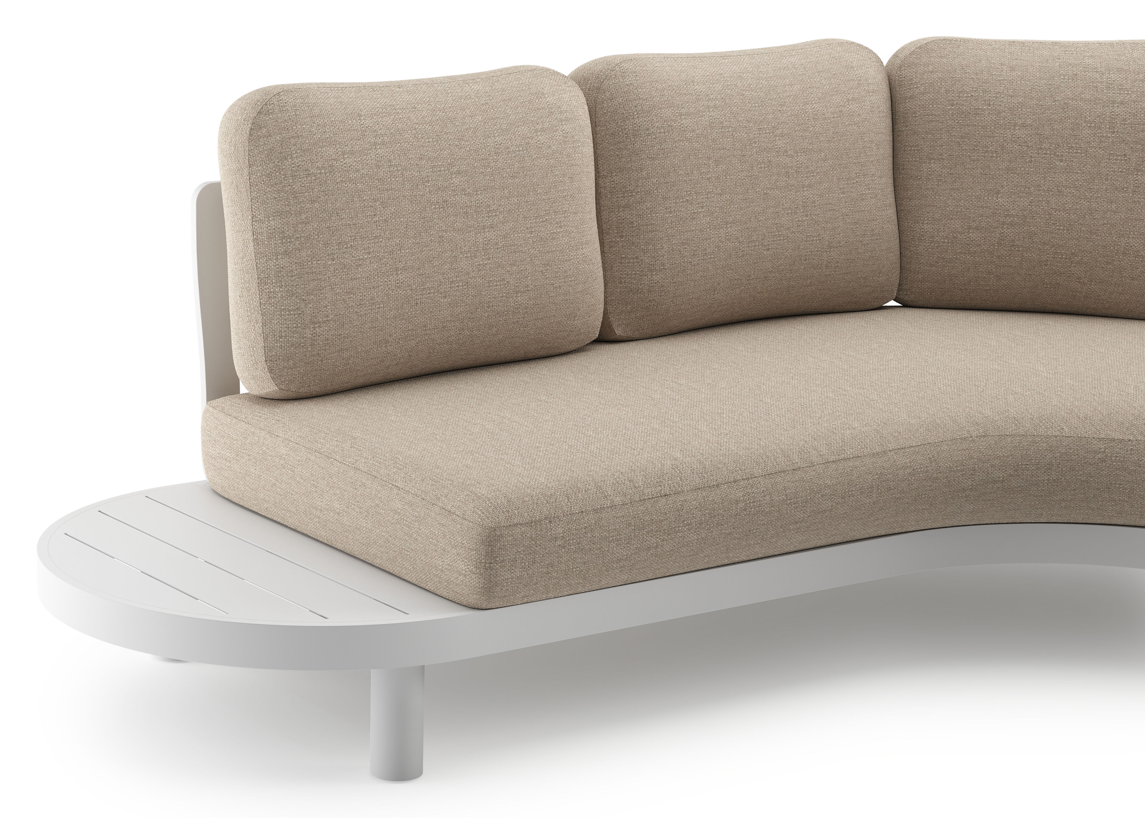 Palma loungehoek in wit aluminium met rustic weather+ softtouch kussen