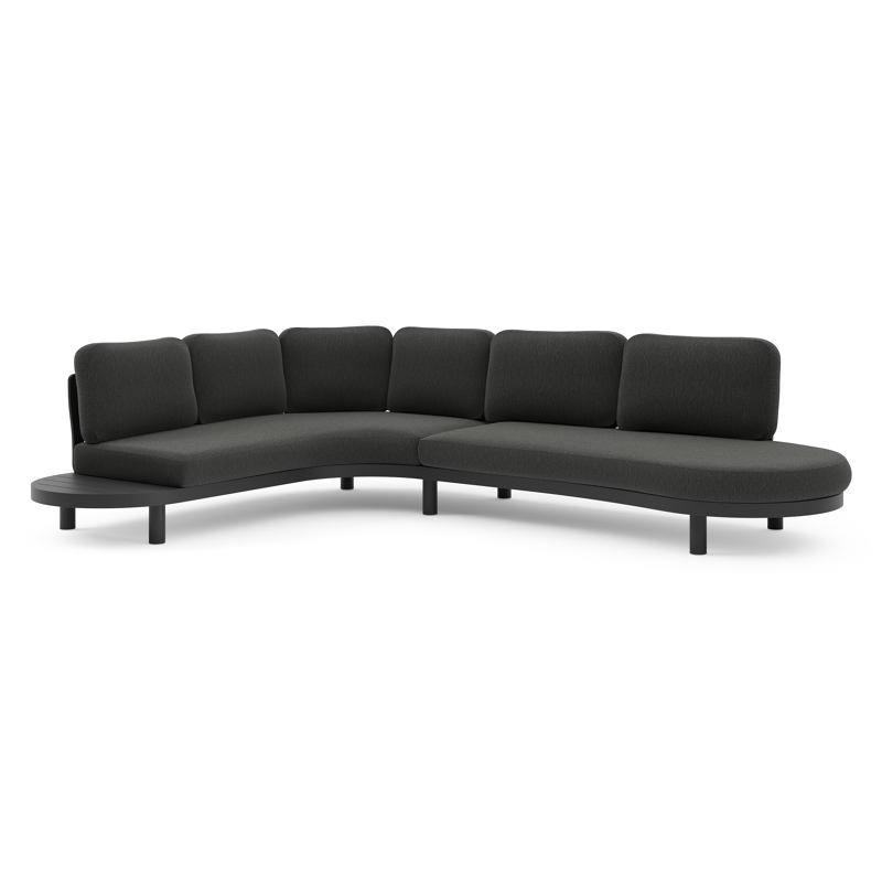 Palma loungehoek in zwart aluminium met sky black weather+ softtouch kussen