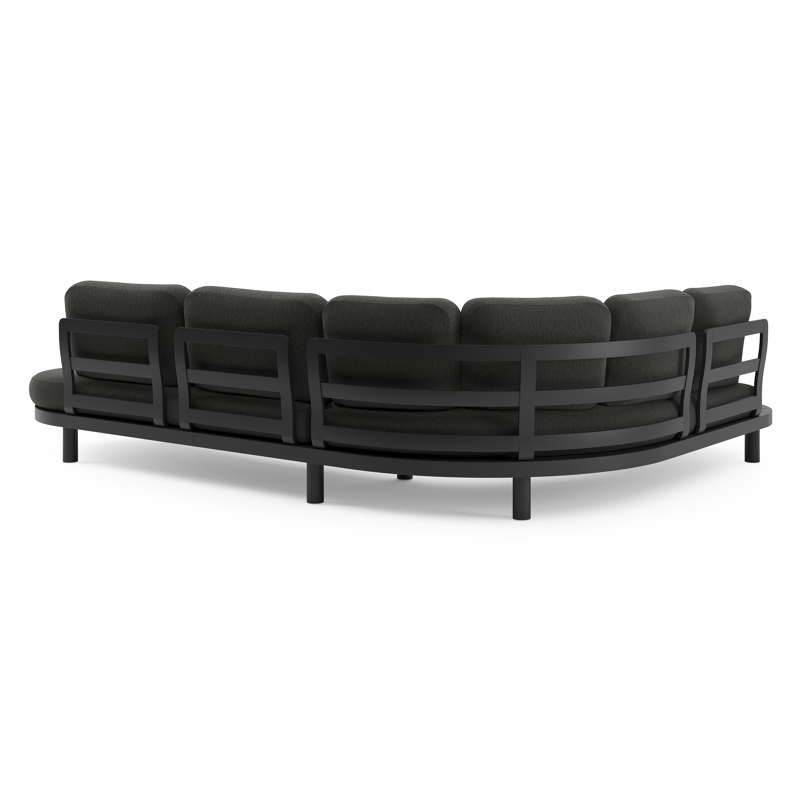 Palma loungehoek in zwart aluminium met sky black weather+ softtouch kussen