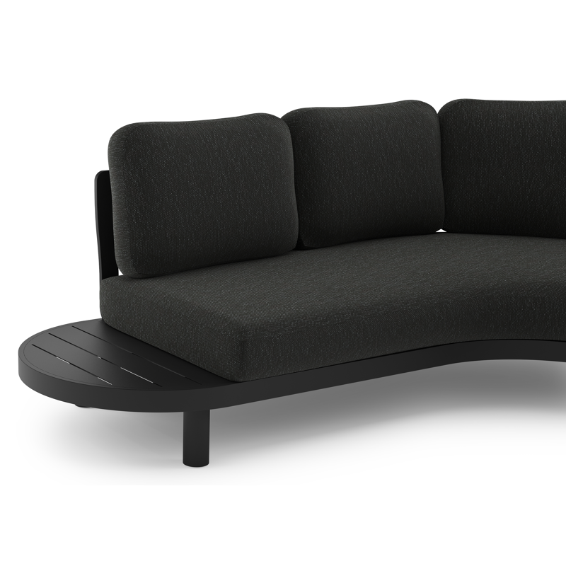 Palma loungehoek in zwart aluminium met sky black weather+ softtouch kussen