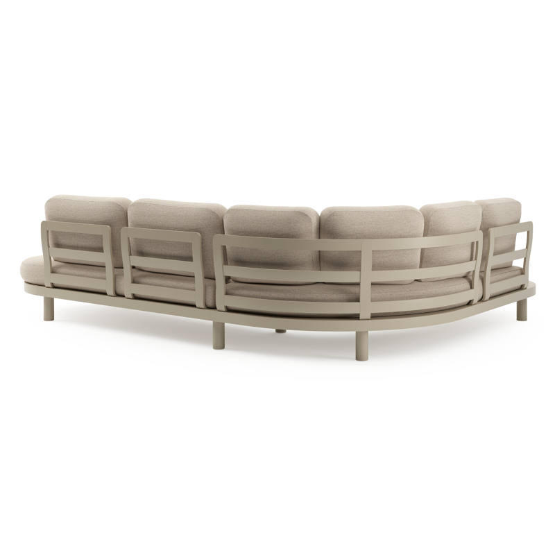 Salon de jardin d'angle Palma en aluminium beige et coussins en weather+ softtouch rustic