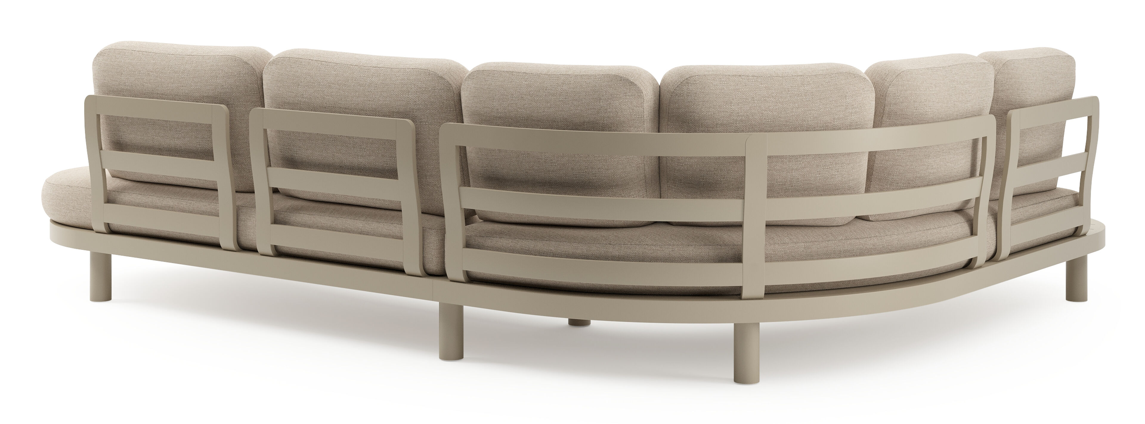Palma loungehoek in beige aluminium met rustic weather+ softtouch kussen