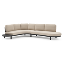 Salon de jardin d'angle Palma en aluminium noir et coussins en weather+ softtouch rustic