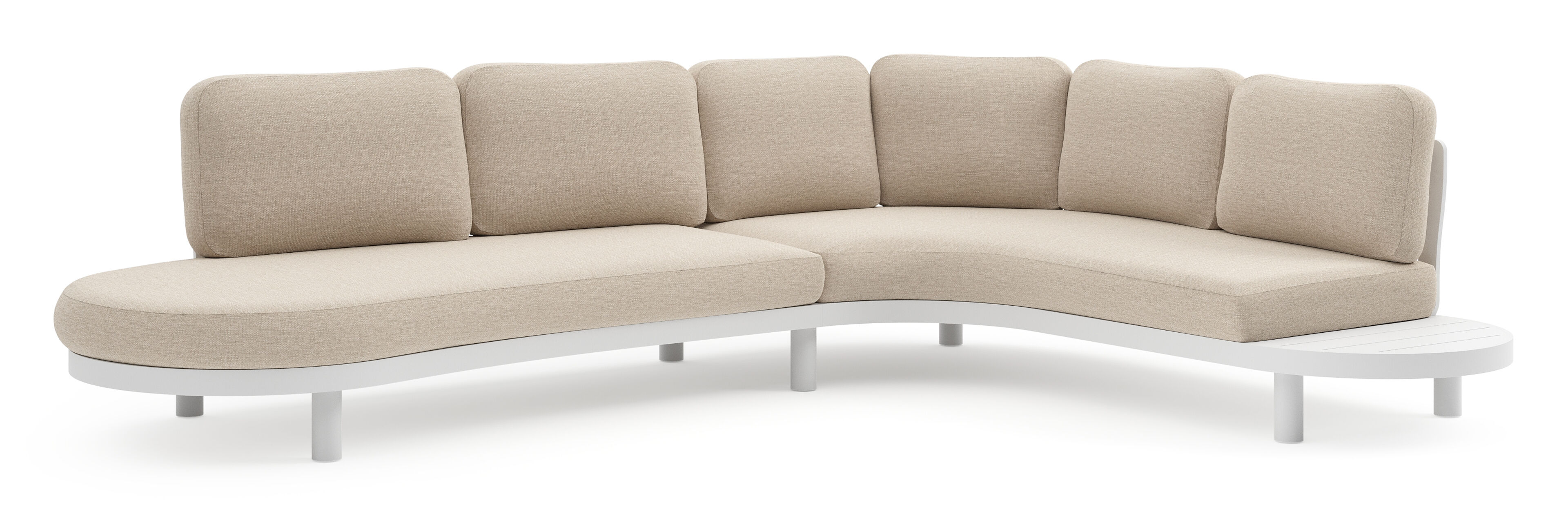 Palma loungehoek in wit aluminium met rustic weather+ softtouch kussen