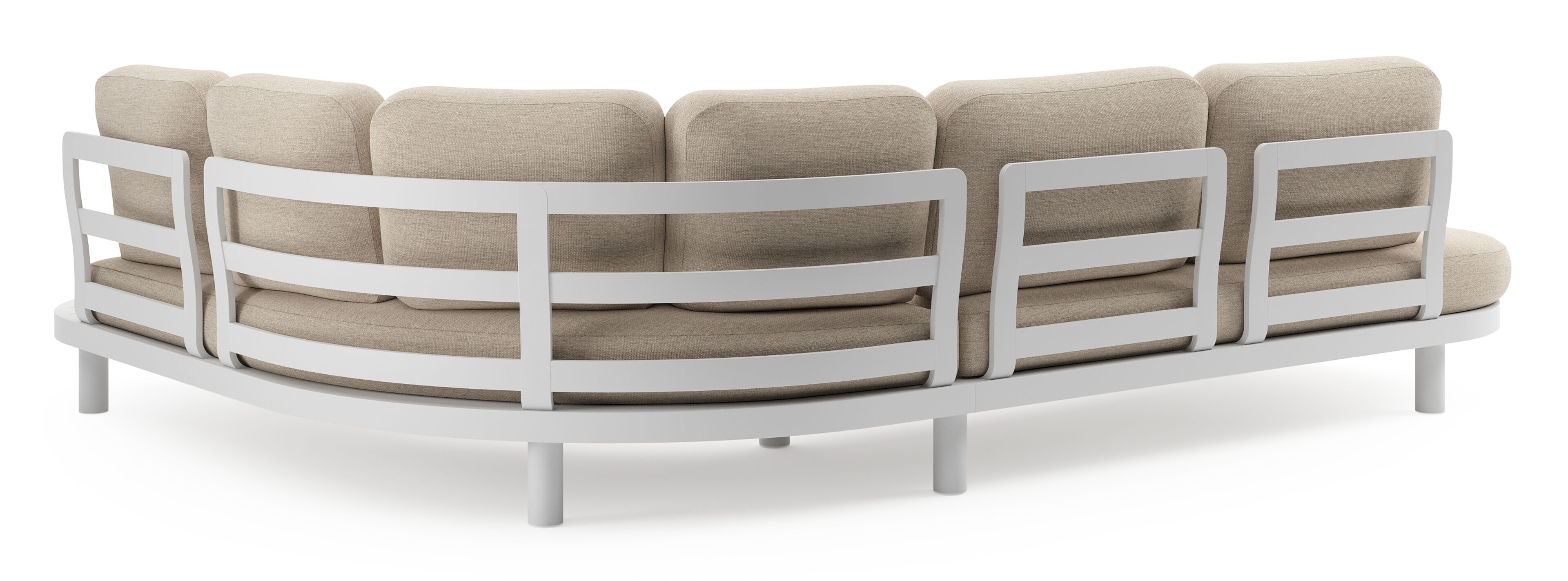 Palma loungehoek in wit aluminium met rustic weather+ softtouch kussen