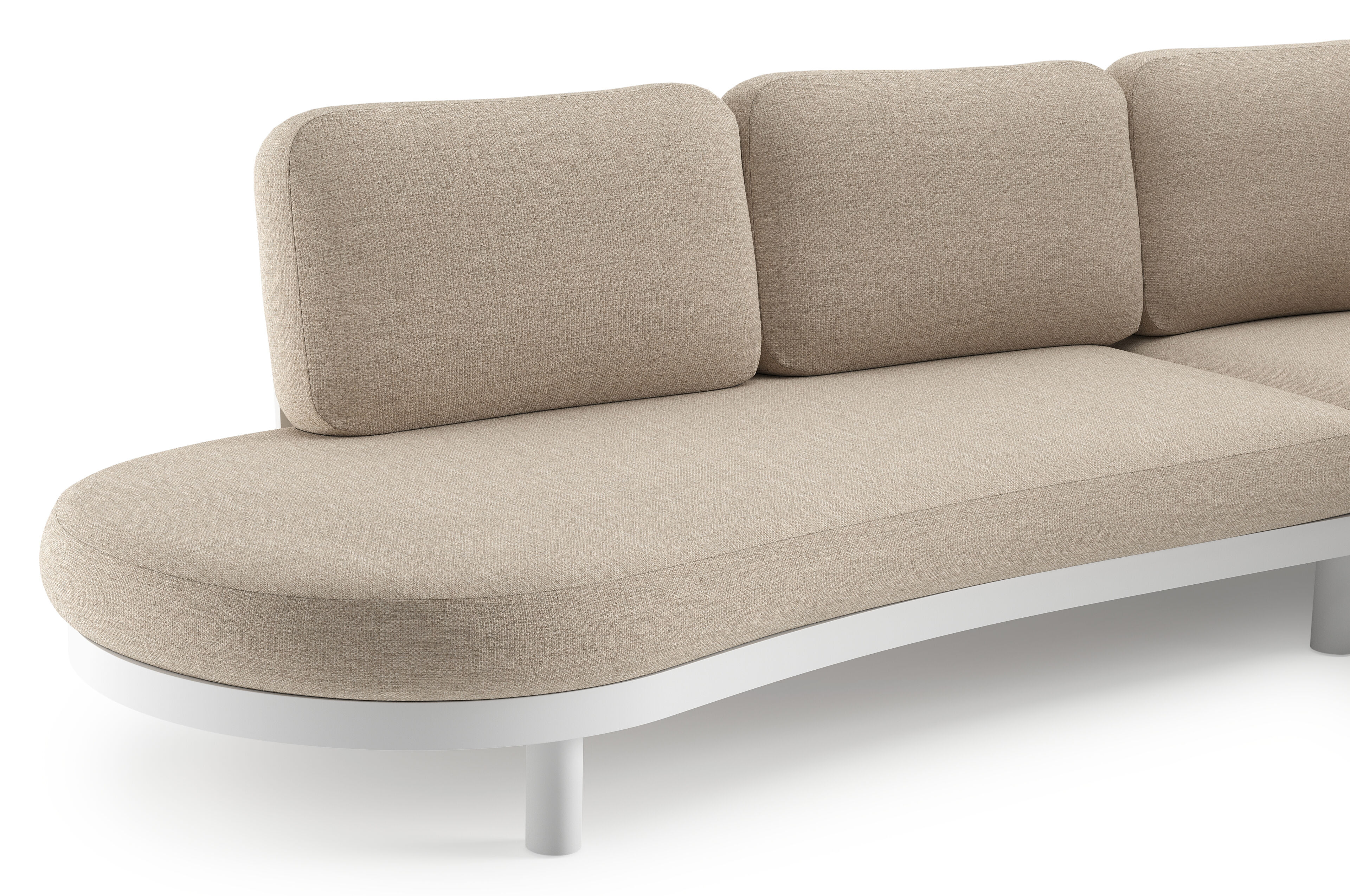 Palma loungehoek in wit aluminium met rustic weather+ softtouch kussen