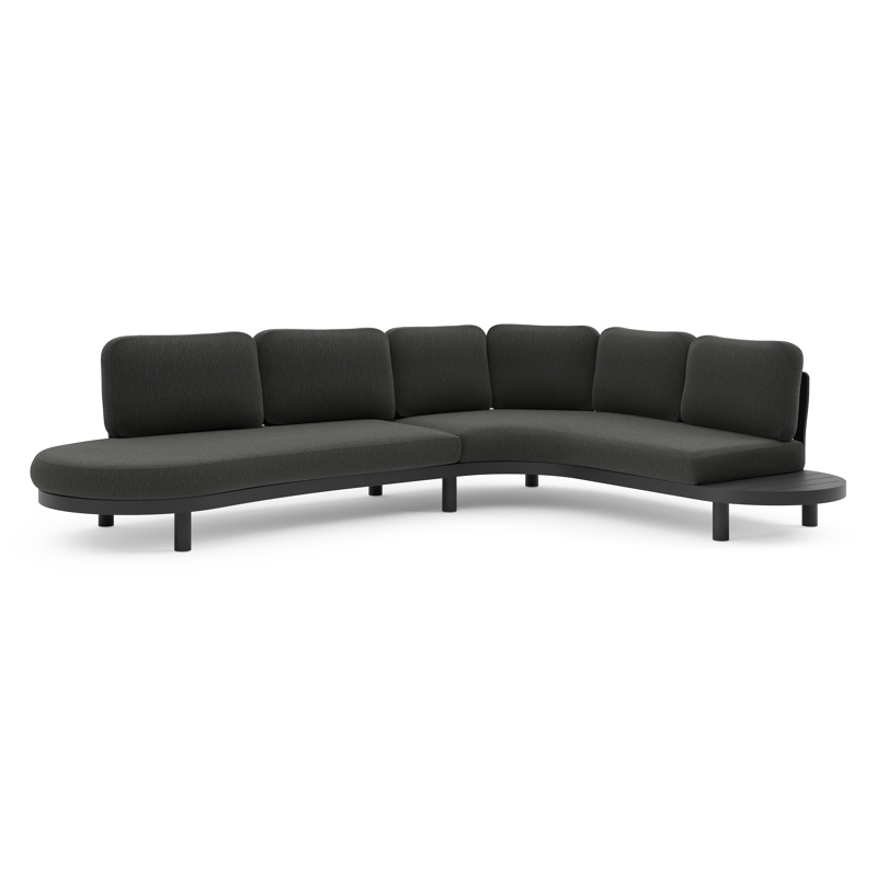Palma loungehoek in zwart aluminium met sky black weather+ softtouch kussen
