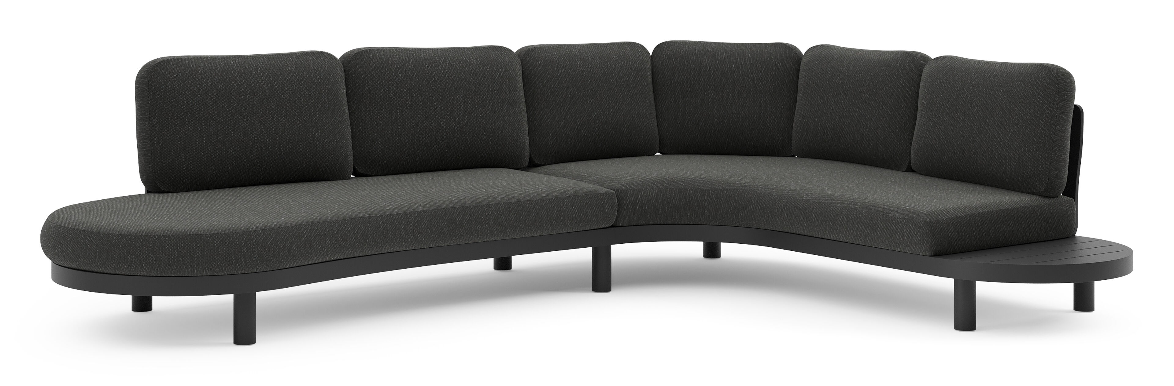 Palma loungehoek in zwart aluminium met sky black weather+ softtouch kussen