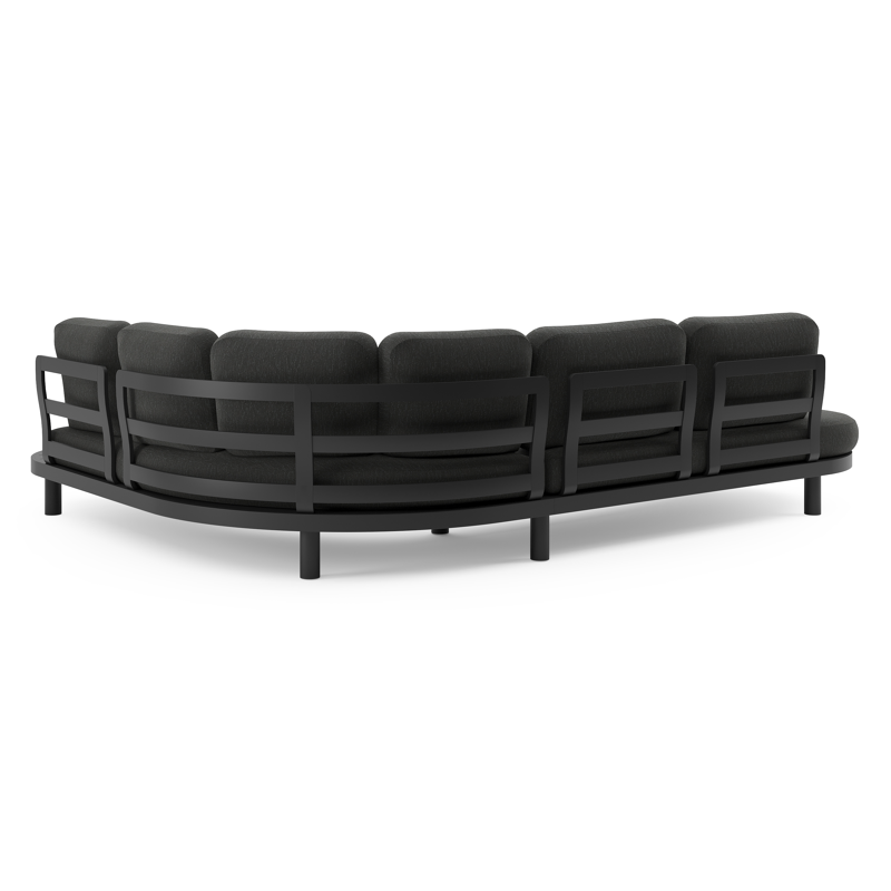 Palma loungehoek in zwart aluminium met sky black weather+ softtouch kussen