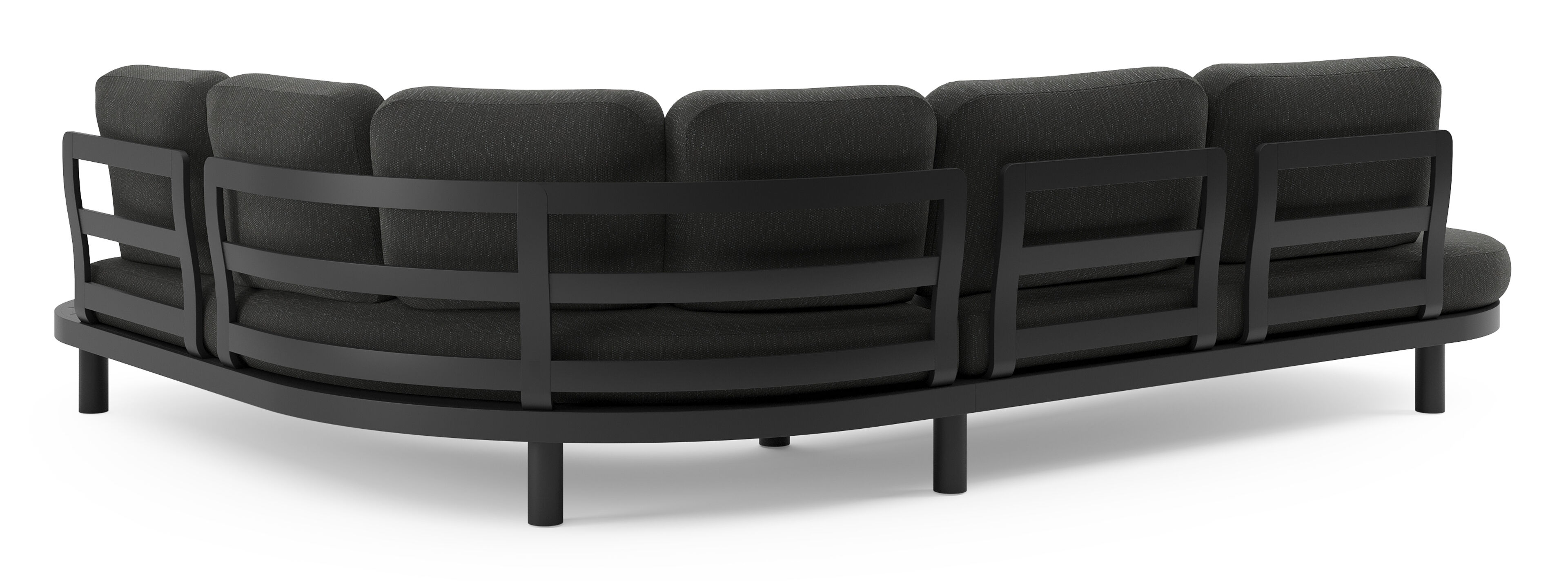 Palma loungehoek in zwart aluminium met sky black weather+ softtouch kussen
