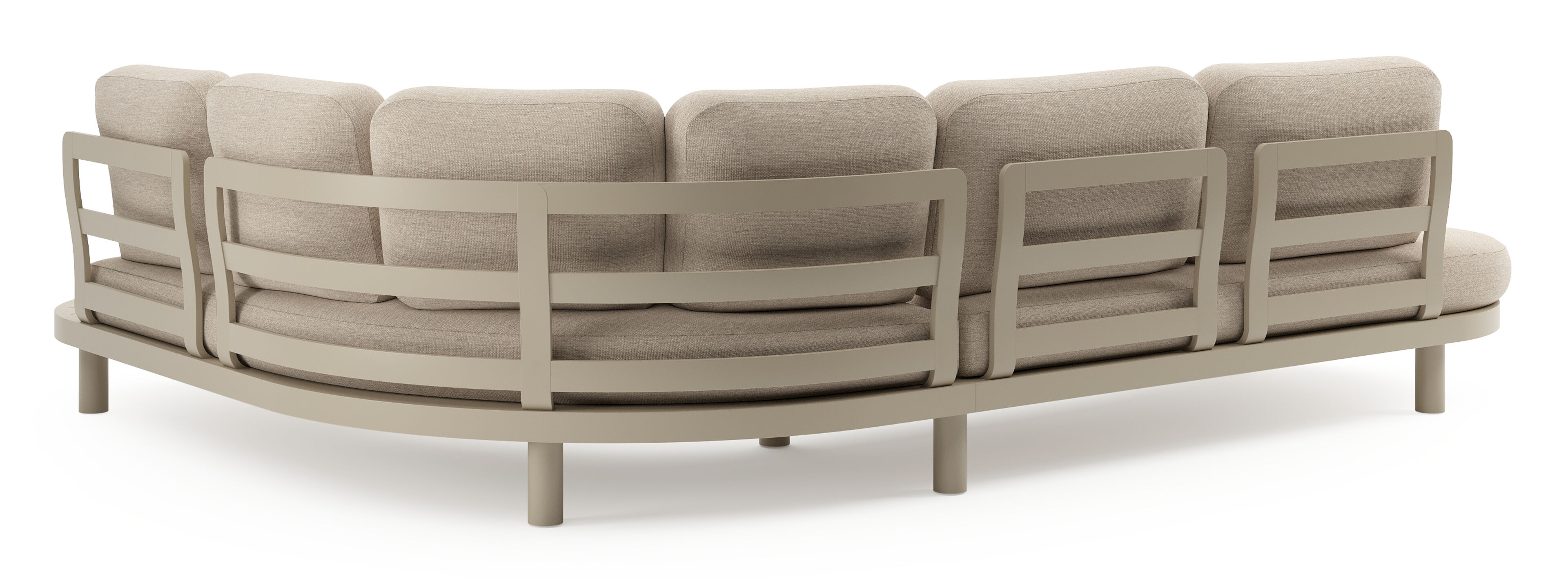 Palma loungehoek in beige aluminium met rustic weather+ softtouch kussens en loungetafel