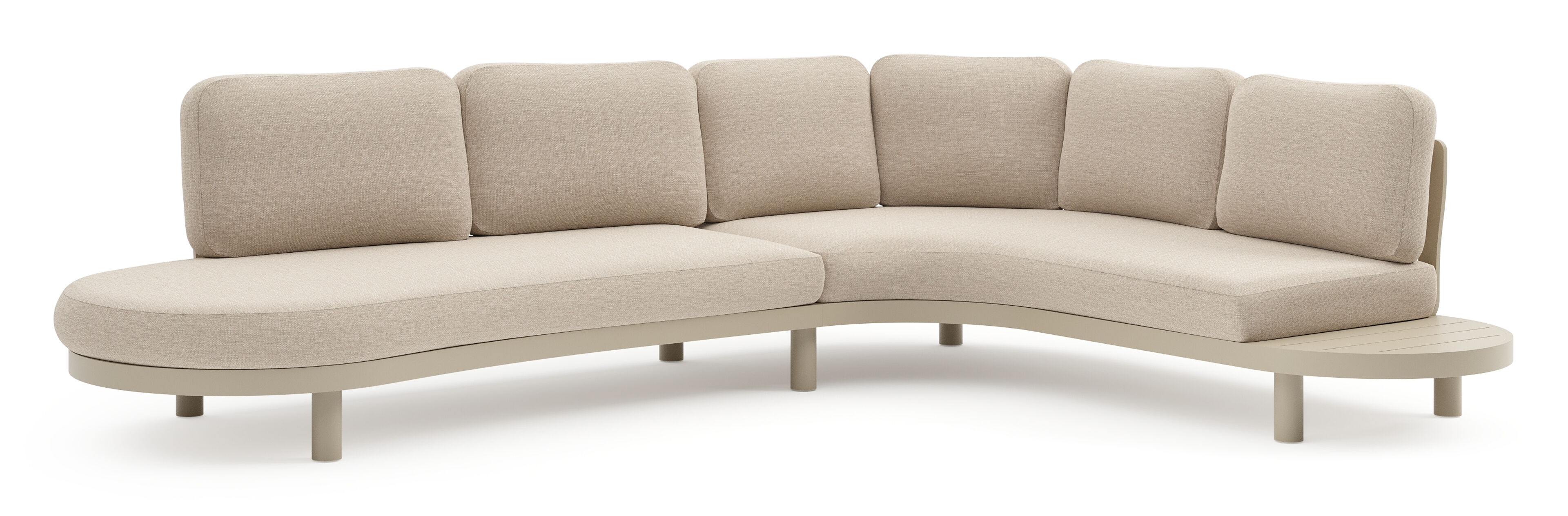 Palma loungehoek in beige aluminium met rustic weather+ softtouch kussen