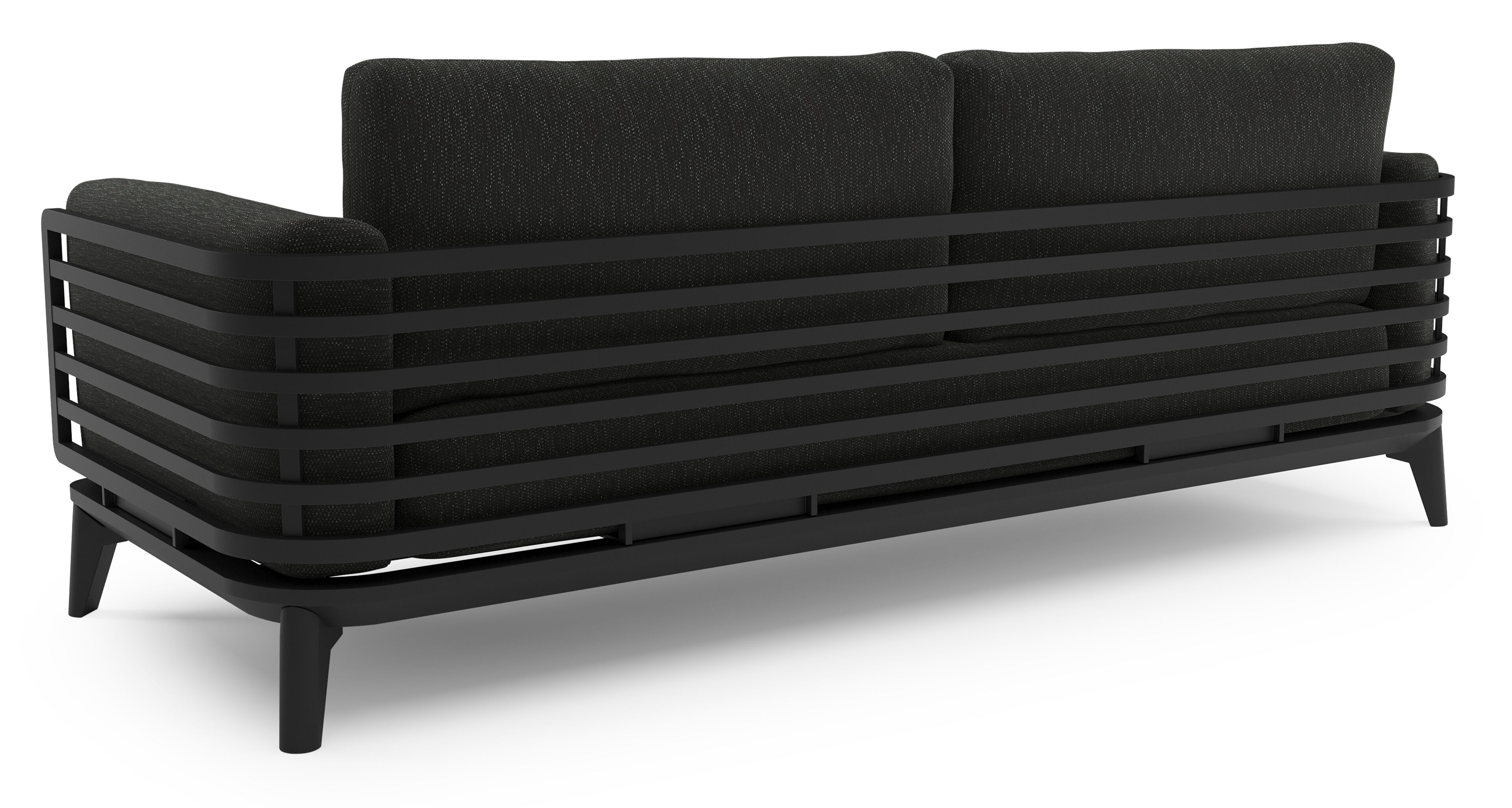 Mosa loungeset in zwart aluminium met sky black weather+ softtouch kussens en loungetafel