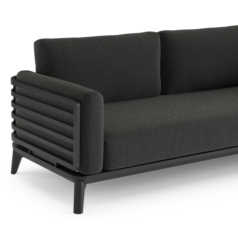 Mosa loungeset in zwart aluminium met sky black weather+ softtouch kussen