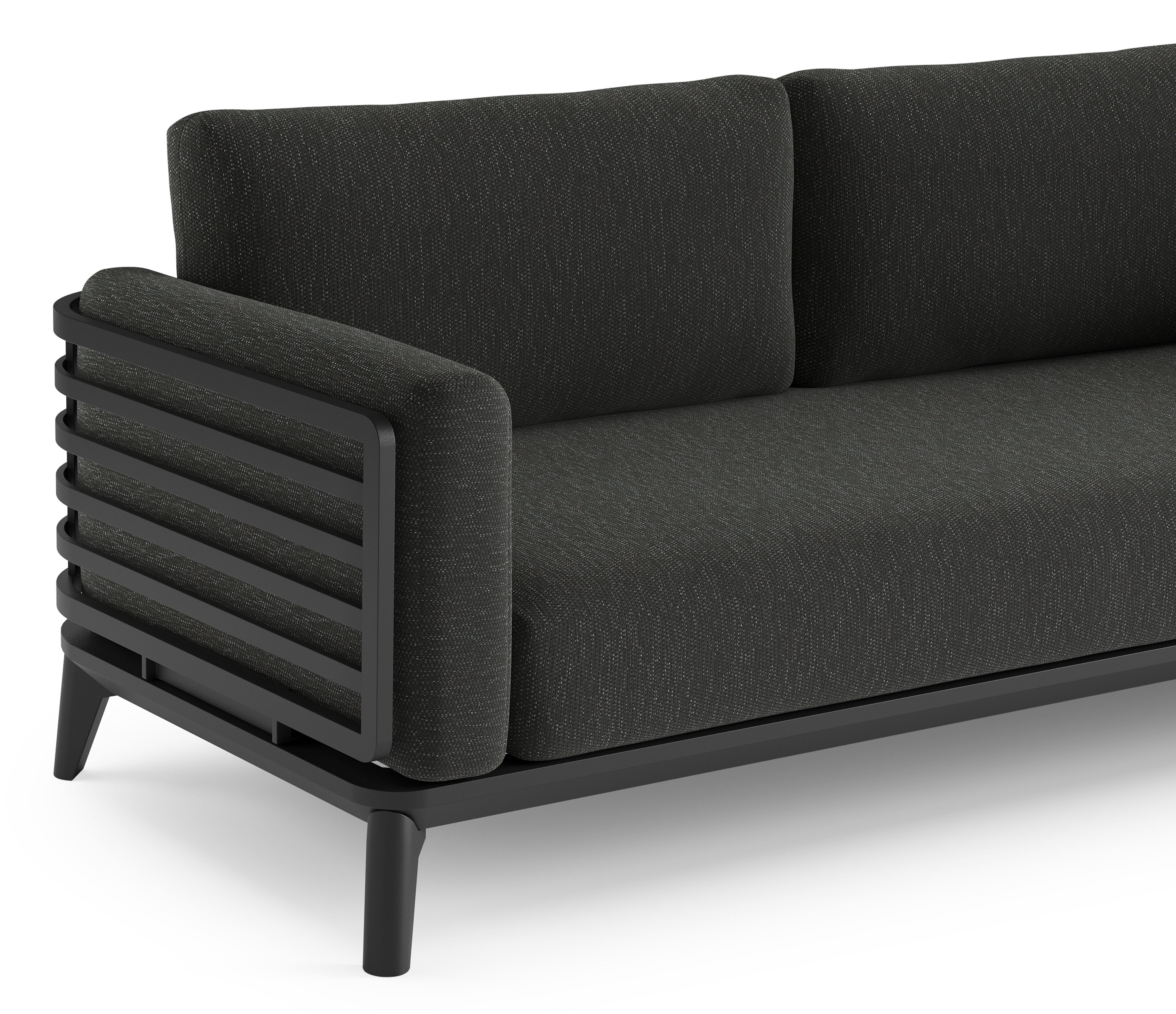 Mosa loungeset in zwart aluminium met sky black weather+ softtouch kussen