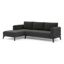 Mosa loungehoek in zwart aluminium met sky black weather+ softtouch kussen