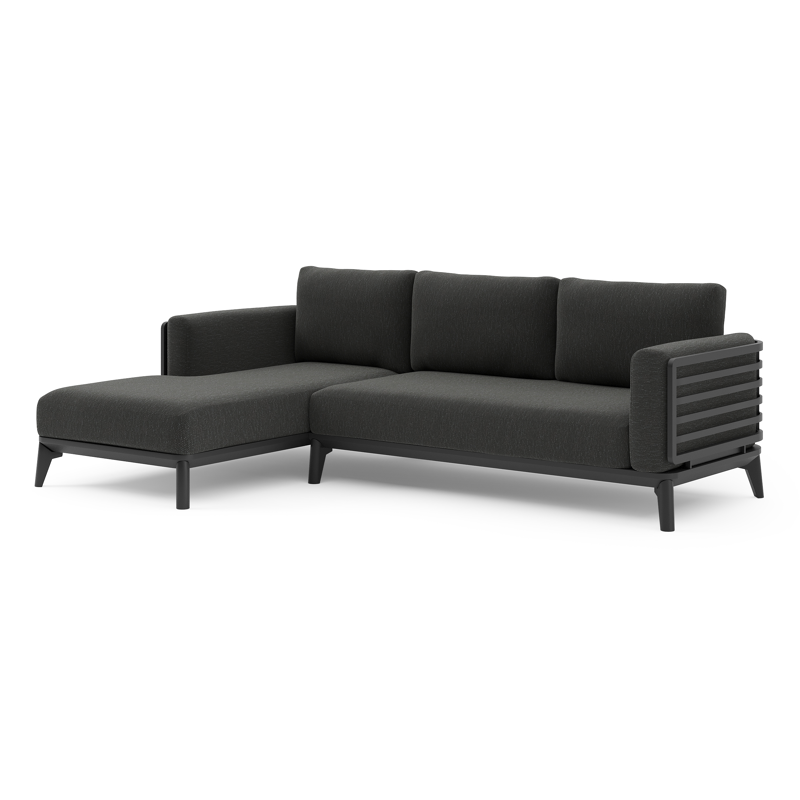 Mosa loungehoek in zwart aluminium met sky black weather+ softtouch kussen