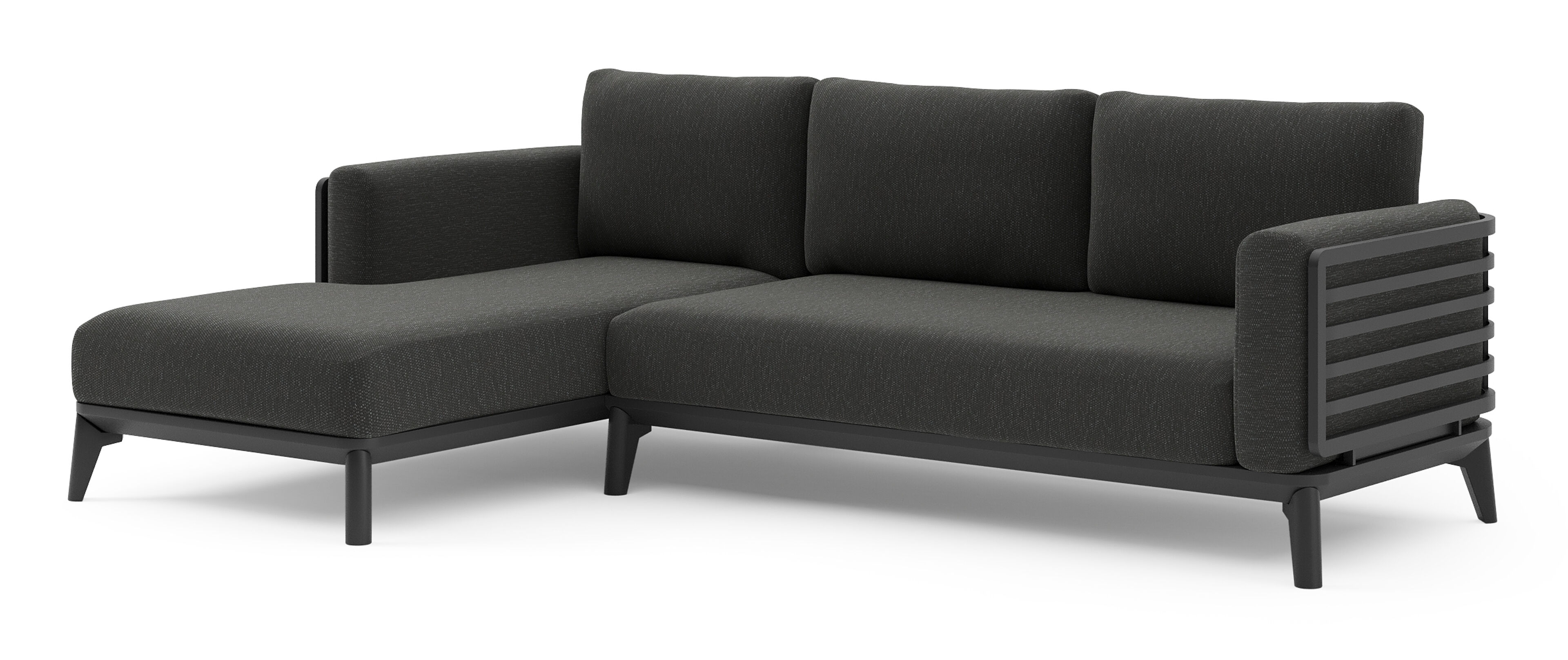 Mosa loungehoek in zwart aluminium met sky black weather+ softtouch kussen