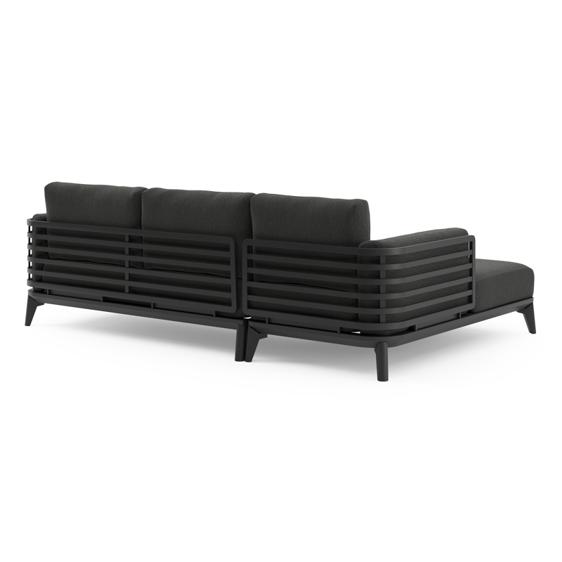 Mosa loungehoek in zwart aluminium met sky black weather+ softtouch kussen